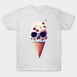 Cool Ice Cream Skull T-Shirt T-Shirt